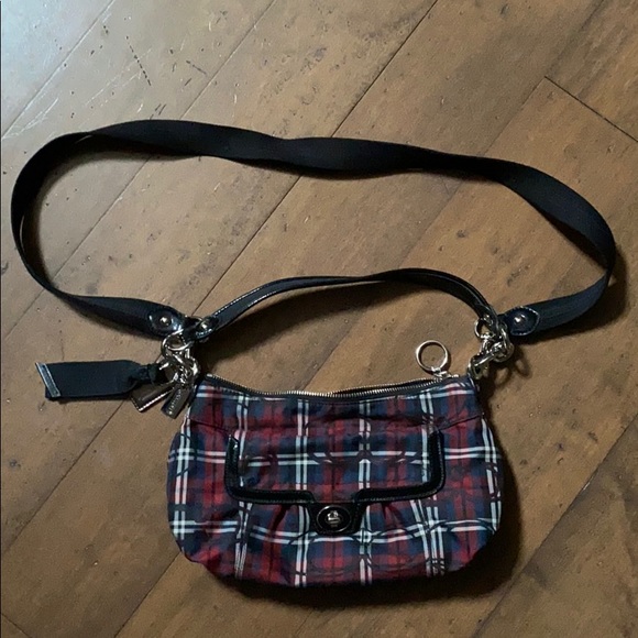 Coach Tartan Signature Poppy Shoulder Bag